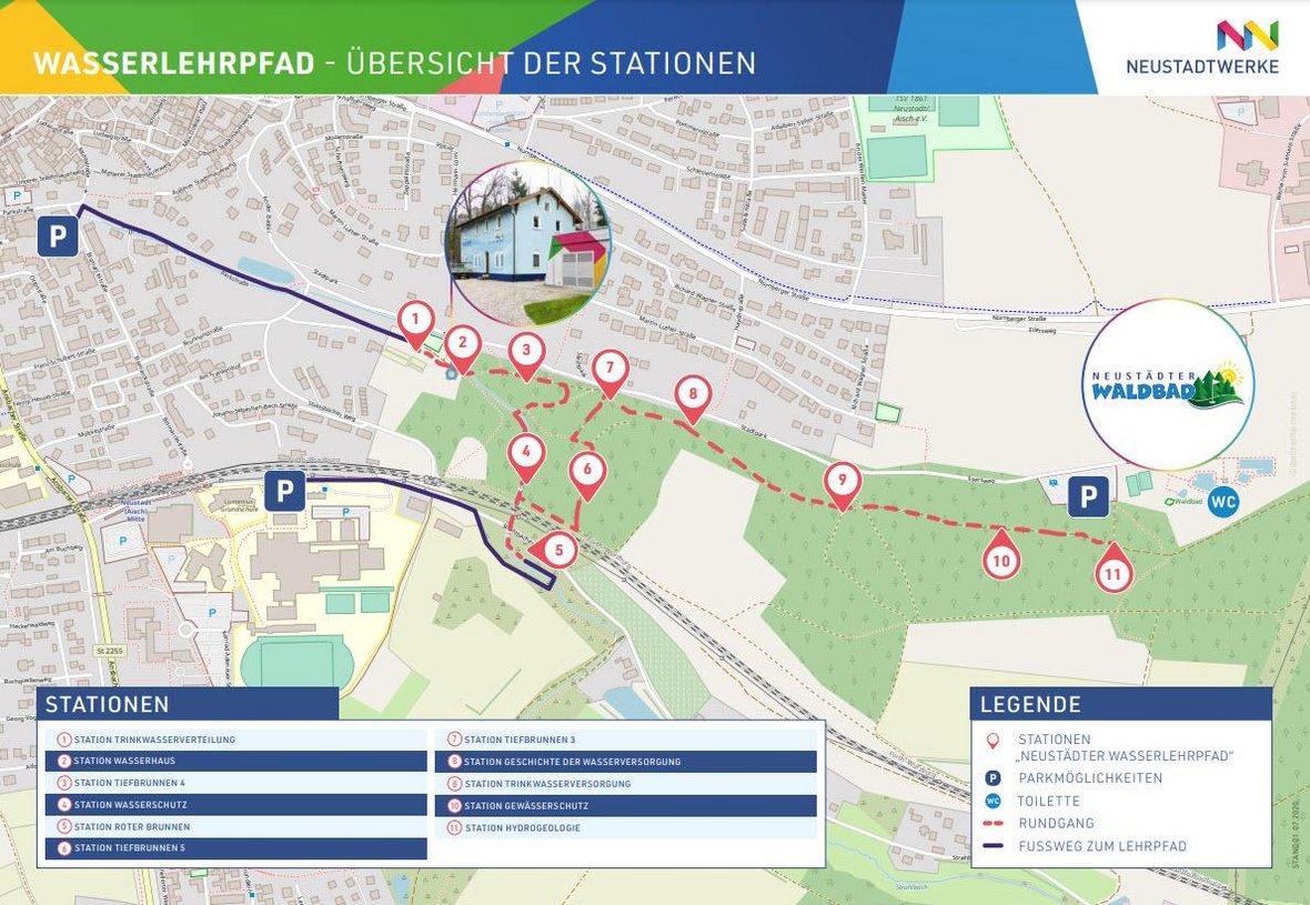 Wasserlehrpfad - Übersicht der Stationen